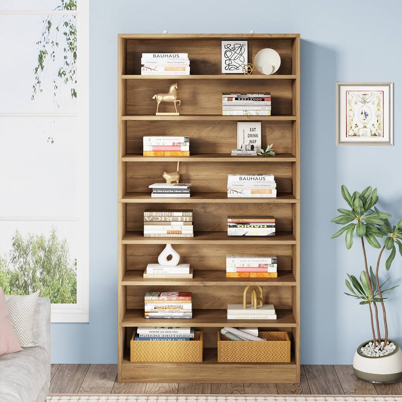 Large Bookcase, Open Display Shelf, Storage Cabinet Organizer Bookshelf for Living Room, Home Office, Library, Bedroom