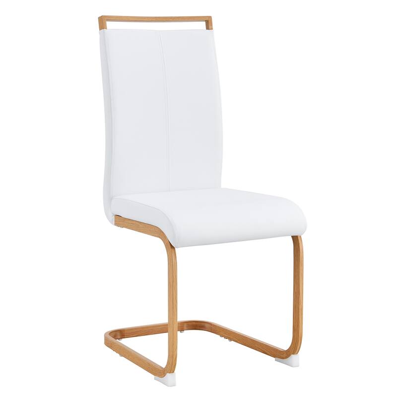 Modern Dining Chair Set of 4, High Back Upholstered Side Chair with C-Shaped Tube Metal Legs Office Chair, Club Guest Chair