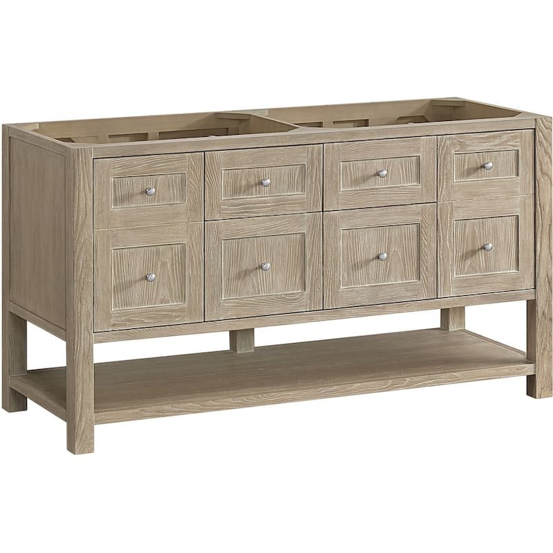 James Martin Vanities 330-V60D-M Breckenridge 60" Free Standing Double - Whitewashed Oak - Oak Finish