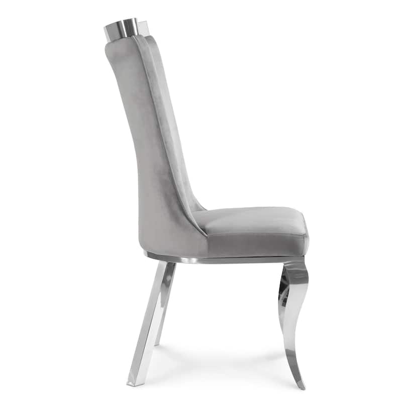 Furniture of America Thaddeus Glam Velvet High Back Side Chair (Set of 2)