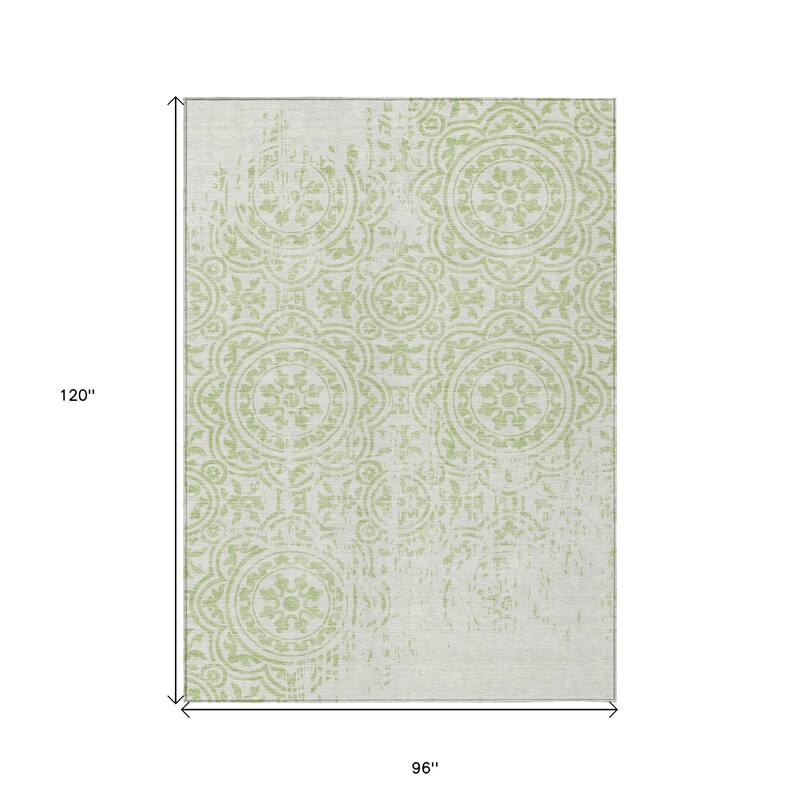 HomeRoots Medallion Transitional Rectangle Outdoor Rug