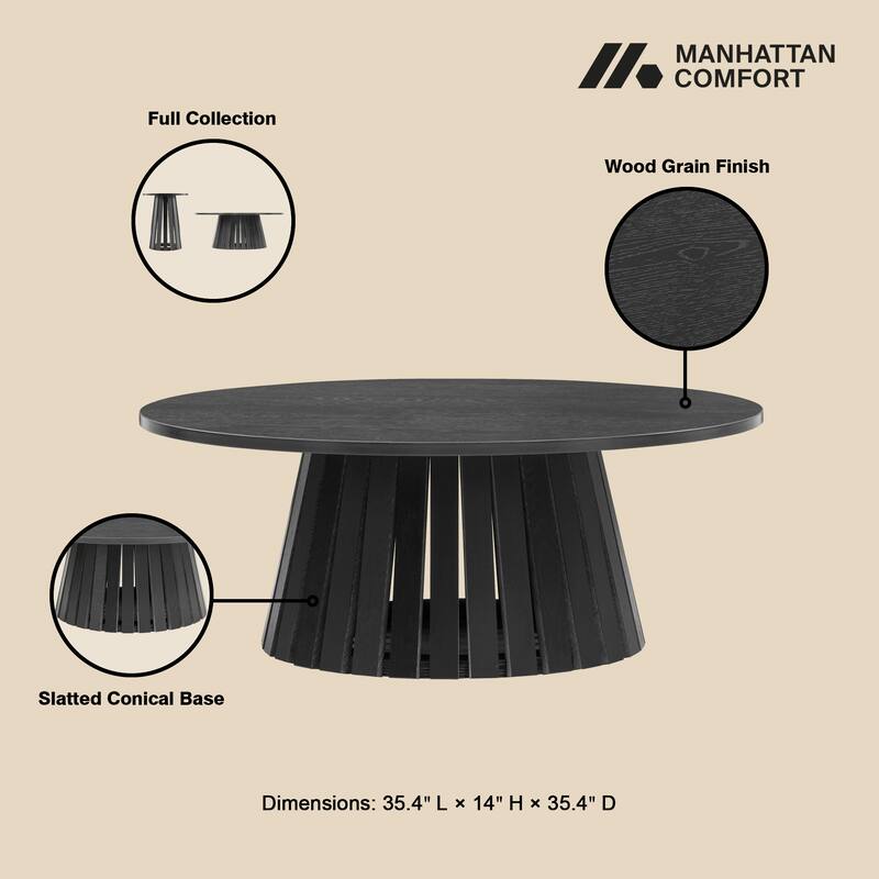 Manhattan Comfort Layla 2-Piece Coffee Table & End Table Set