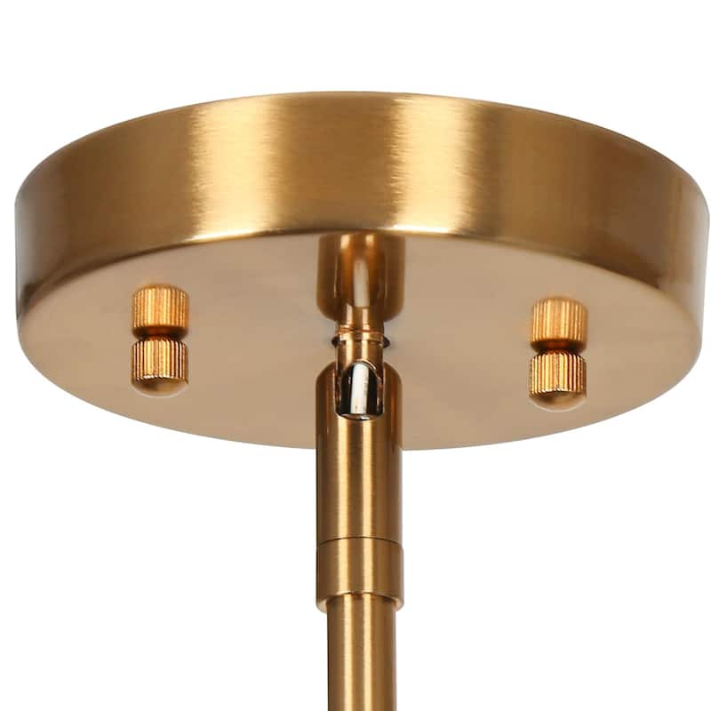 Mola Modern Farmhouse Gold 1-Light Glass Pendant Lights for Kitchen Island - D 9" x H 8"