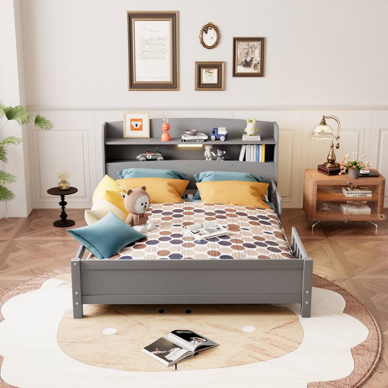 Platform Bed with Built-in LED Light