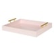 preview thumbnail 23 of 93, Kate and Laurel Lipton Polished Metal Handle Decorative Tray 16.5x12.25x3.25 - Soft Pink