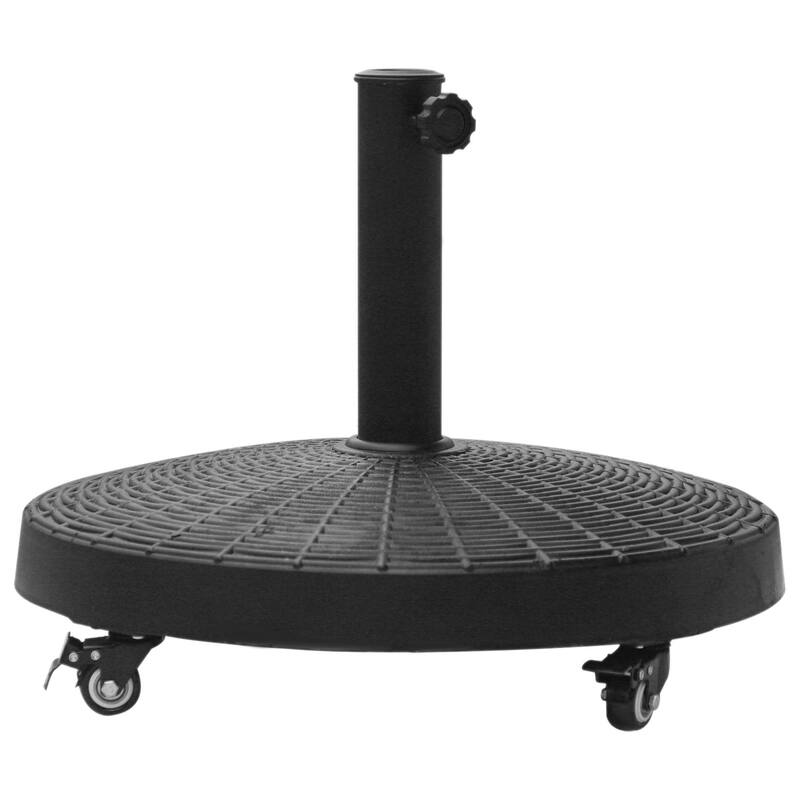 Outsunny 50 lbs. Umbrella Base, 20.5", Round Heavy Duty Umbrella Stand with Wheels for 1.5" or 2" Umbrella Poles