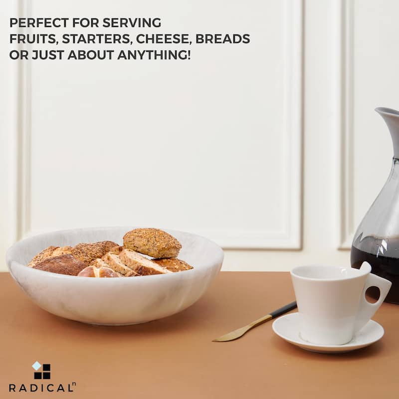 Marble Fruit Bowl 10'Handmade Fruit and Vegetable Holder - Decorative Bowl For Kitchen Counter Décor