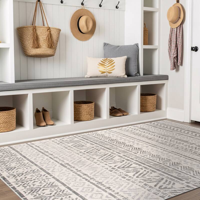 The Curated Nomad Midtown Geometric Distressed Bohemian Rug