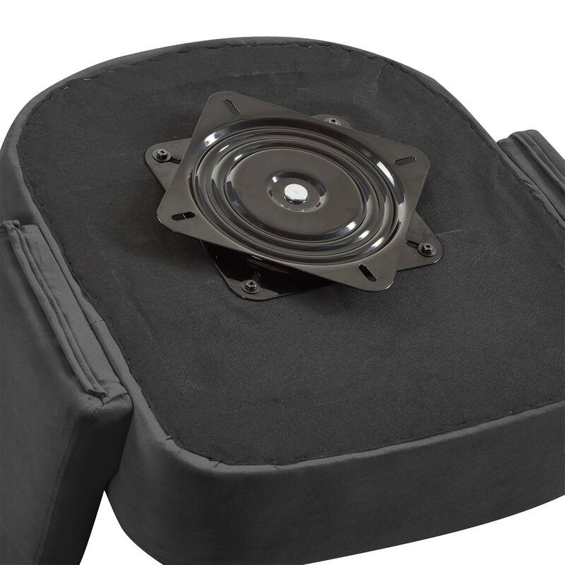 Modern 360 Degree Velvet Swivel Barrel Chair with Open Backrest