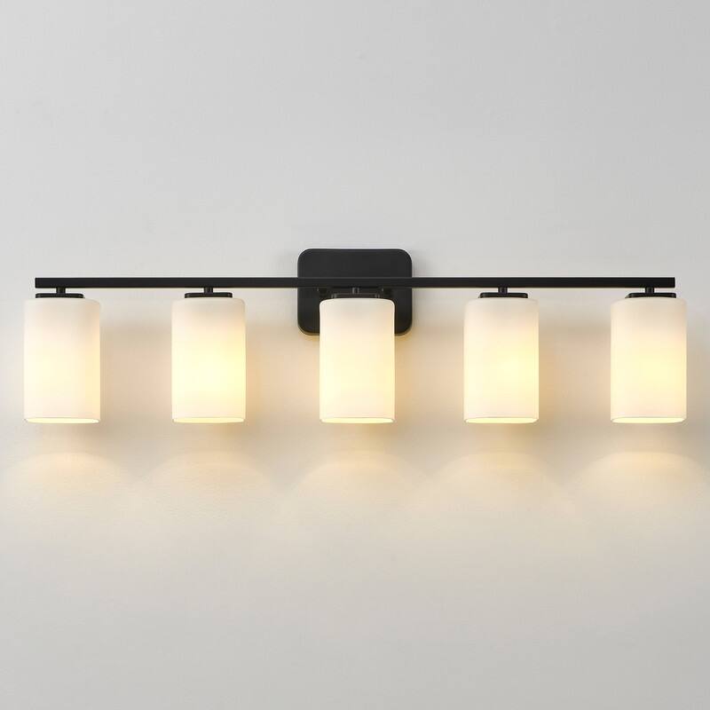 KAWOTI Modern & Contemporary Vanity Light with Frosted Glass Shade