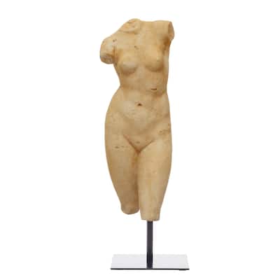 Sculptural Resin Female Figure on Stand - 5.8"L x 4.5"W x 14.5"H