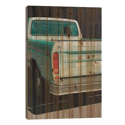 American Pickup II Print On Wood by Sebastian Hilgetag - Multi-Color