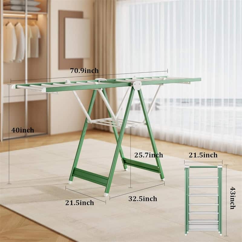 Clothes Drying Rack,63 Inches Foldable Aviation Aluminum Alloy Drying Rack,