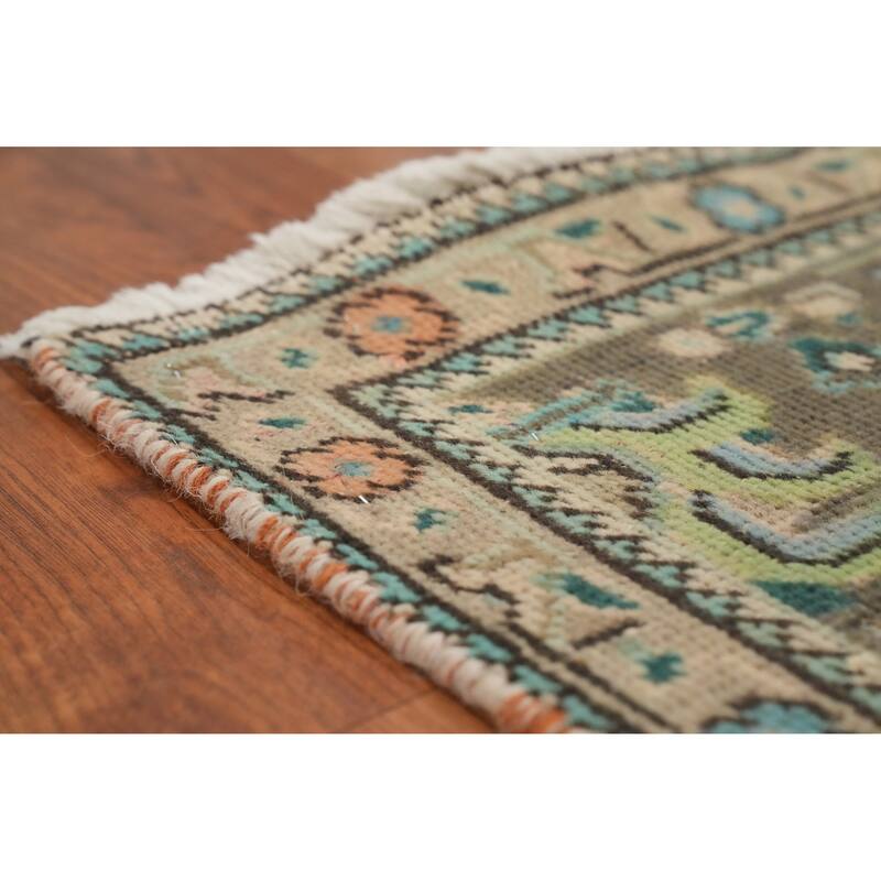 Hand Knotted Oriental 100% Wool Carpet Traditional Medallion Peach Tabriz Area Rug - 9' 2'' X 6' 4''