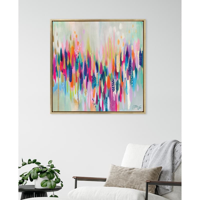 Kate and Laurel Sylvie Brushstroke 154 Framed Canvas by Jessi Raulet