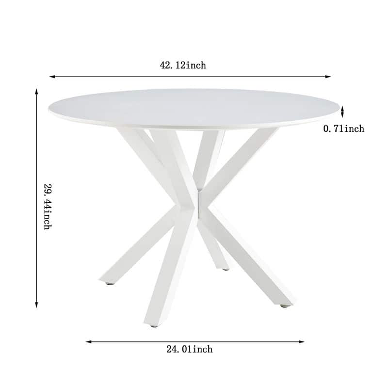 Grondin Mid-Century Modern Round Dininig Table with MDF Top and Pedestal Base, 42.1" End Table Leisure Table