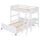 preview thumbnail 35 of 34, Space-Saving Twin Over Full Bunk Bed with Desk and Drawers - Solid Pine, White/Grey