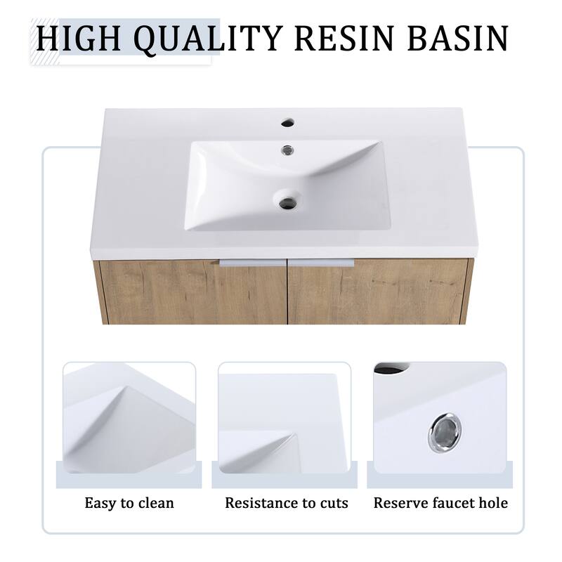 Topcraft Wall-Mounted Bathroom Vanity With Sink
