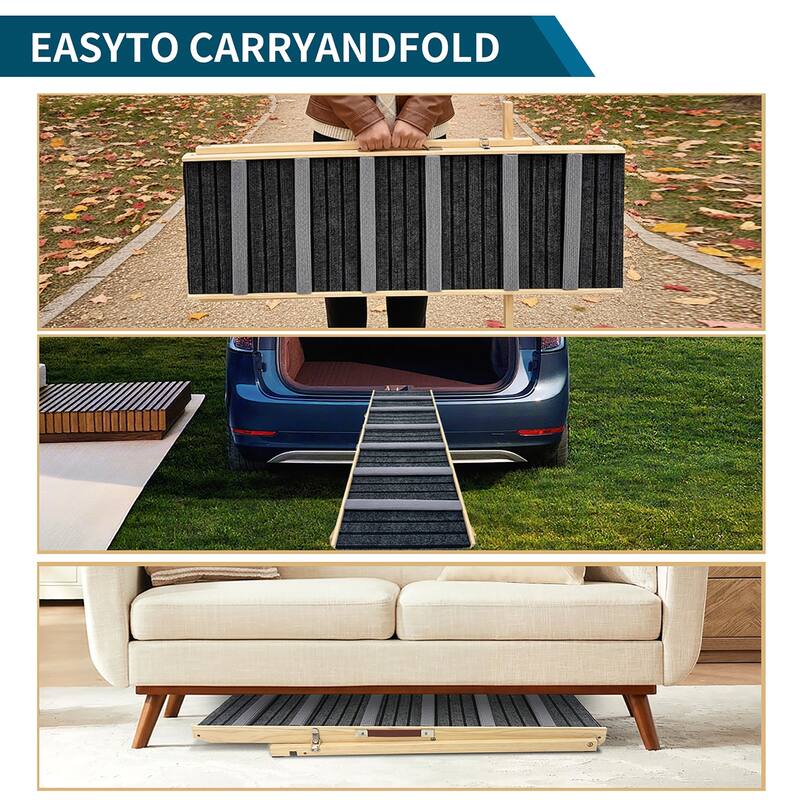 Dog Ramp for Couch, Small Dog Ramp for Sofa, 6 Adjustable Height from 14"to 25", Portable Stable Pet Steps with Non-Slip Pad