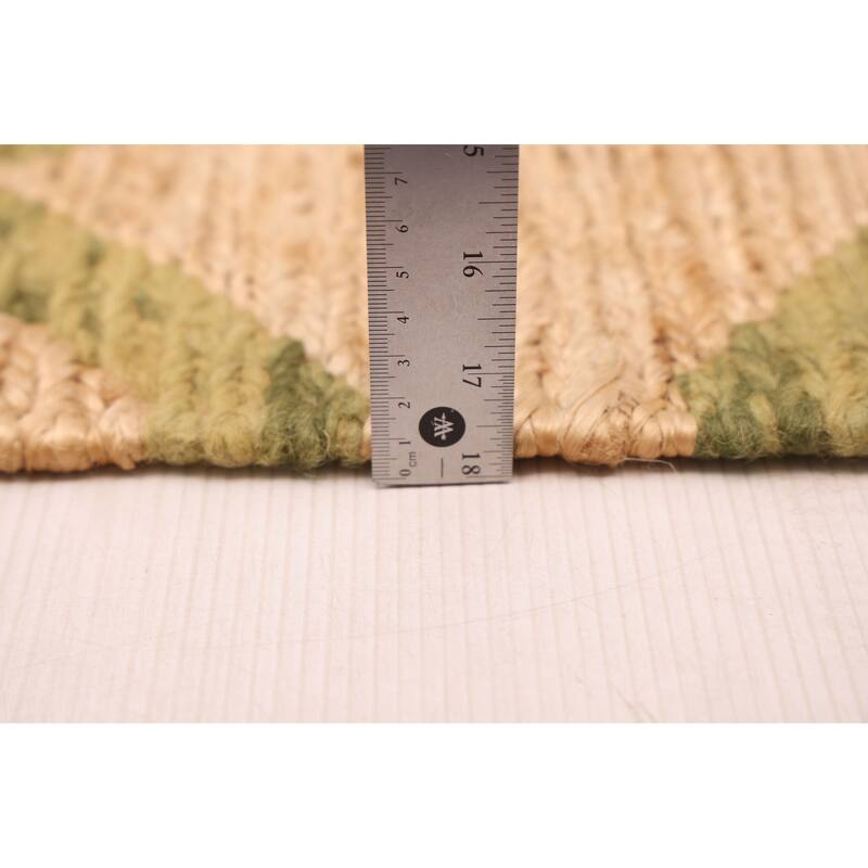 ECARPETGALLERY Braided Weave Palas Denizli Tan Jute, Rayon Rug - 5'4 x 7'6