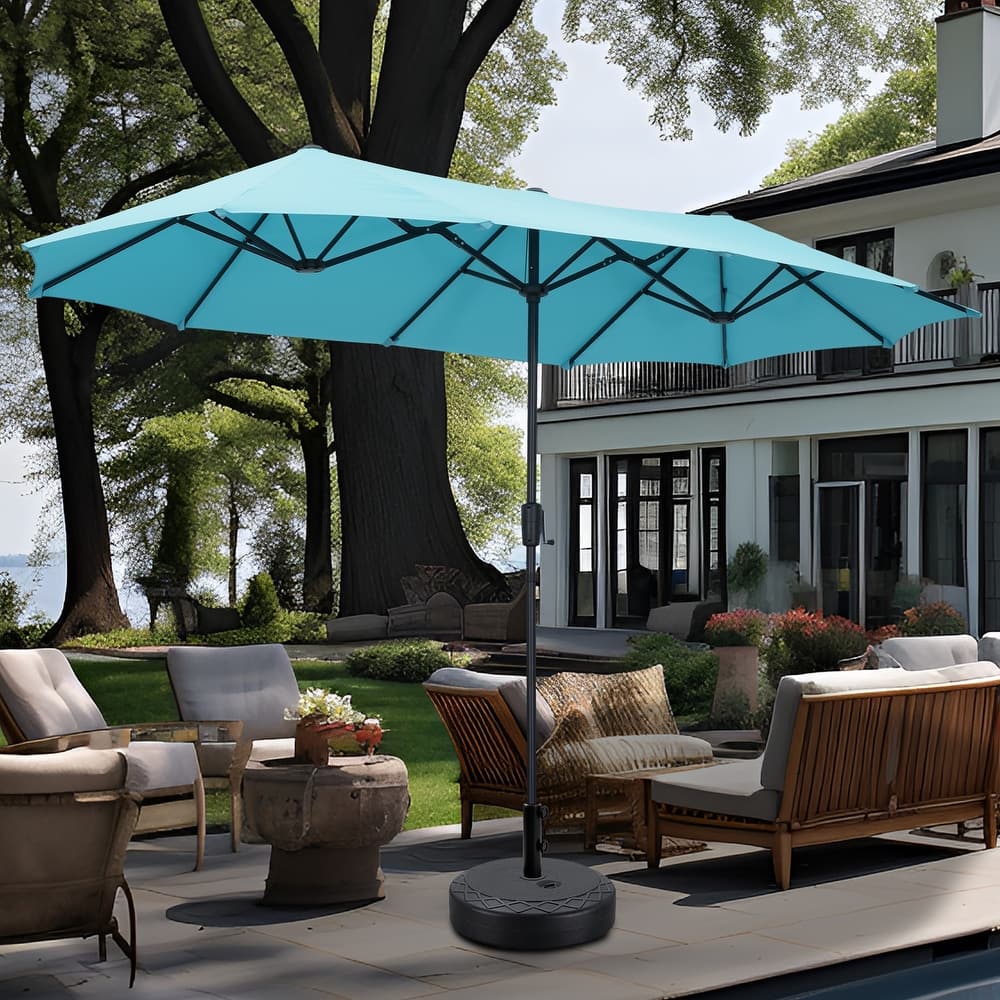 Autlaycil 13 ft Patio Umbrella with Crank Outdoor Umbrella with Base