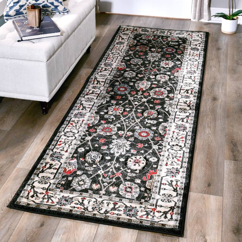 Glamour Collection Floral Area Rug