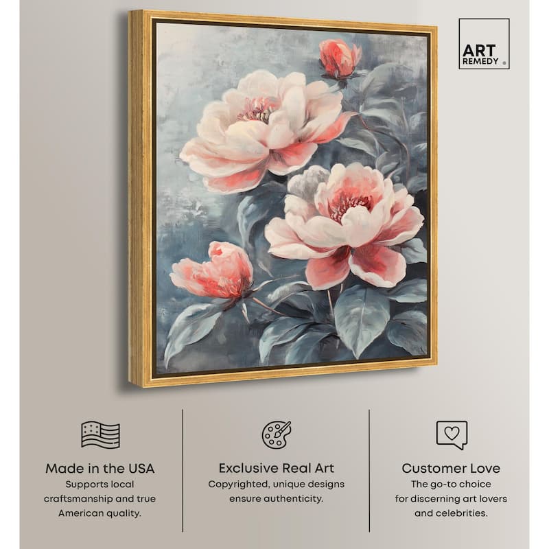 Blush Peony Canvas by Art Remedy