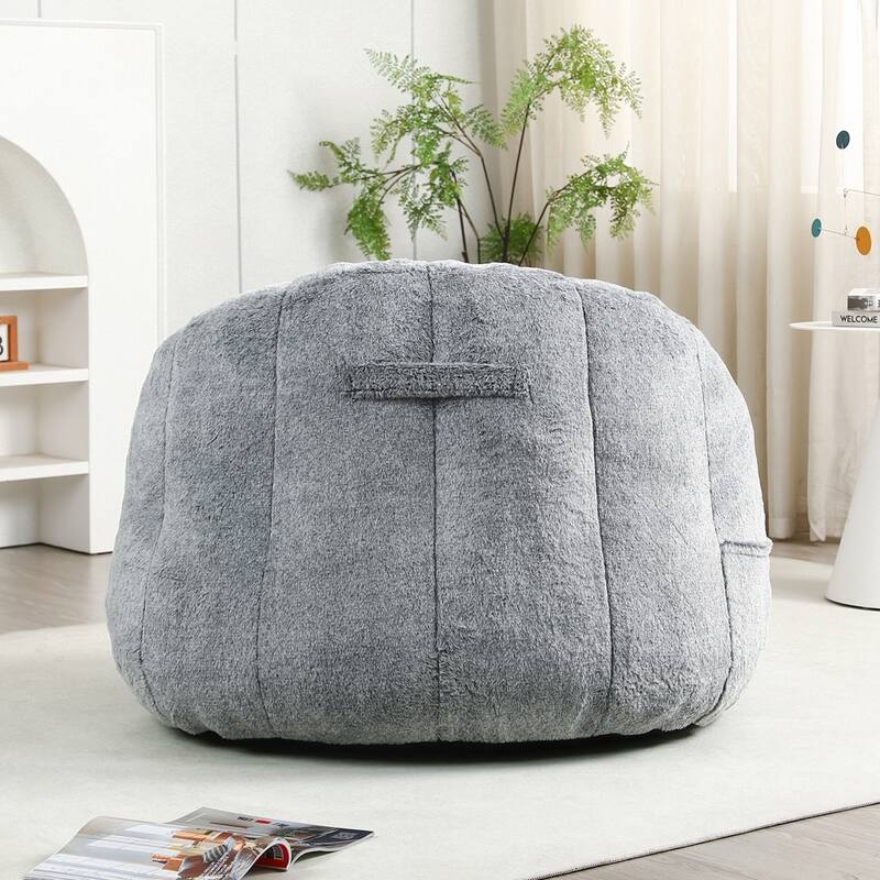 Lazy Comfy Chairs faux fur Fabric BeanBag Chair in Living Room Bedroom