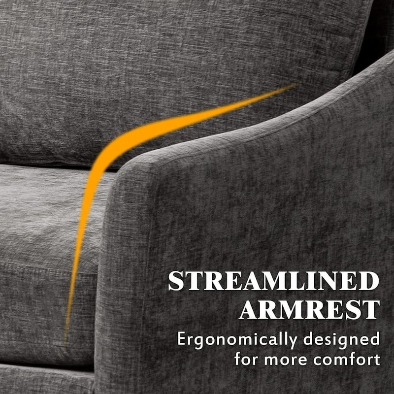 Modern Chenille Sectional Sofa with Reversible Chaise and Ottoman, Perfect for Living Rooms with Sleeper Function