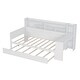preview thumbnail 1 of 27, Wooden Twin Size Daybed with Storage Shelves, Twin Trundle and Desk White