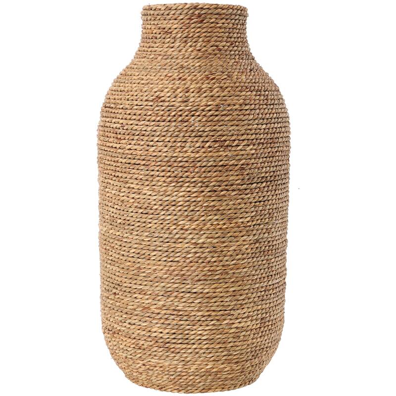 Brown Seagrass Handmade Wrapped Decorative Vase
