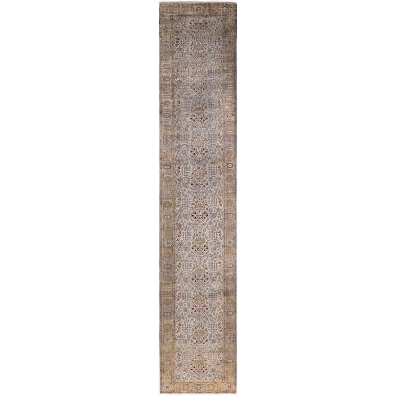 Overdyed One-of-a-Kind Hand-Knotted Area Rug - Gray - 3' 0" x 16' 3"