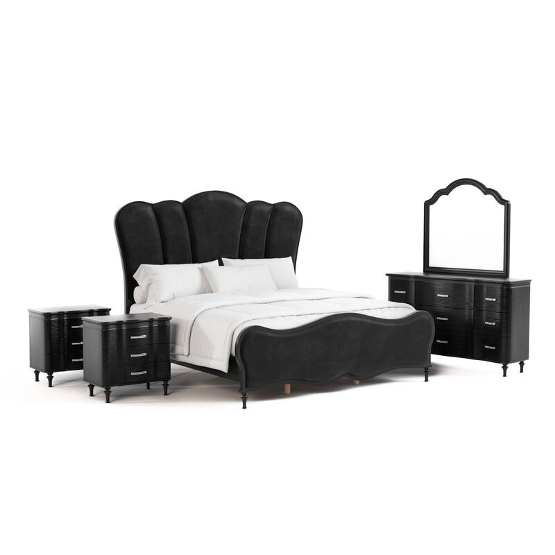 Furniture of America Seabliss Glam Solid Wood 5-Piece Bedroom Set