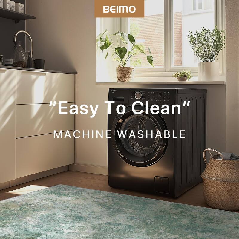 Mcow Modern Abstract Machine Washable Low Pile Area Rugs - 8'X10'