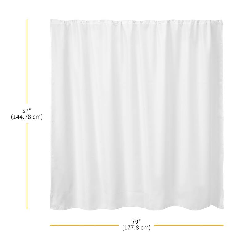 Whitmor Snap-In Shower Curtain Liner Replacement w/Magnets, LINER ONLY, 70" x 57" - White