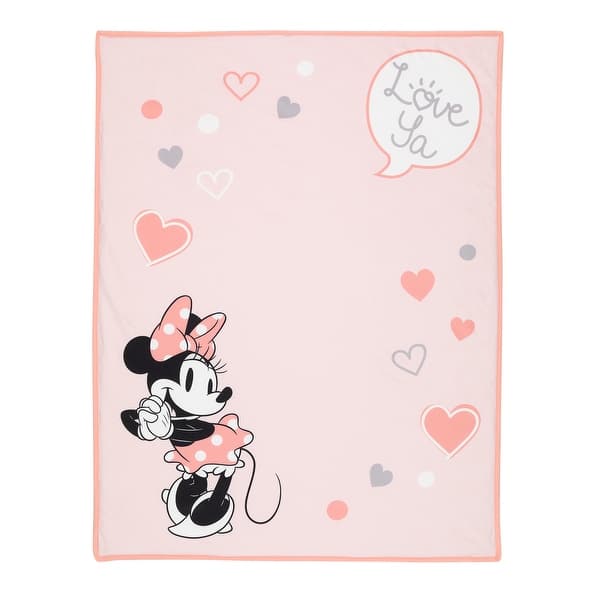 slide 2 of 6, Lambs & Ivy Disney Baby MINNIE MOUSE Picture Perfect Pink Faux Shearling Baby Blanket