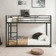 preview thumbnail 1 of 20, Modern Full over Full Metal Bunk Kids Bed with Sturdy Frame, Built-in Ladder, Safety Guardrails for Space-Saving, Black Black