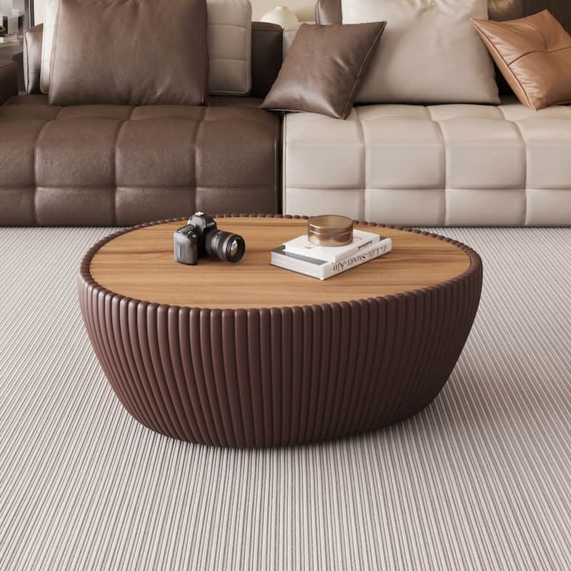 Modern Luxury Goose Eggs Shape Coffee Table with Marble Top - Coffee