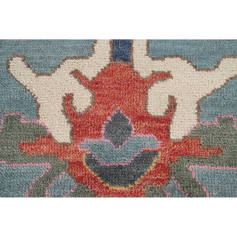 Floral Oushak Indian Area Rug Handmade Wool Carpet - 9'3"x 11'11"