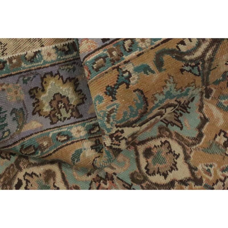 Hand Knotted Oriental 100% Wool Carpet Traditional Floral Brown Tabriz Area Rug - 5' 8'' X 4' 3''