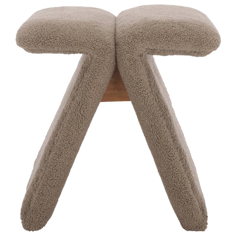 SAFAVIEH Couture Tessabella Teddy Fabric Ottoman