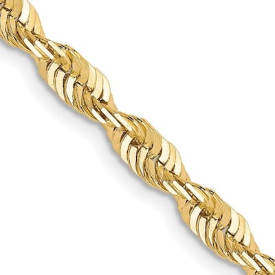 Curata 10k Yellow Gold Solid Polished Lobster Claw Closure Valu plus 4.0mm Diamon cut Lightweight Chain Bracelet 8 Inch
