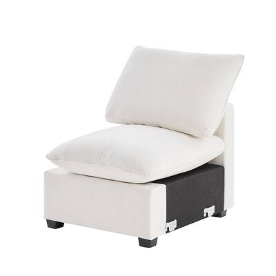 Chenille Modular Sofa Section - Deep Seat Single Module
