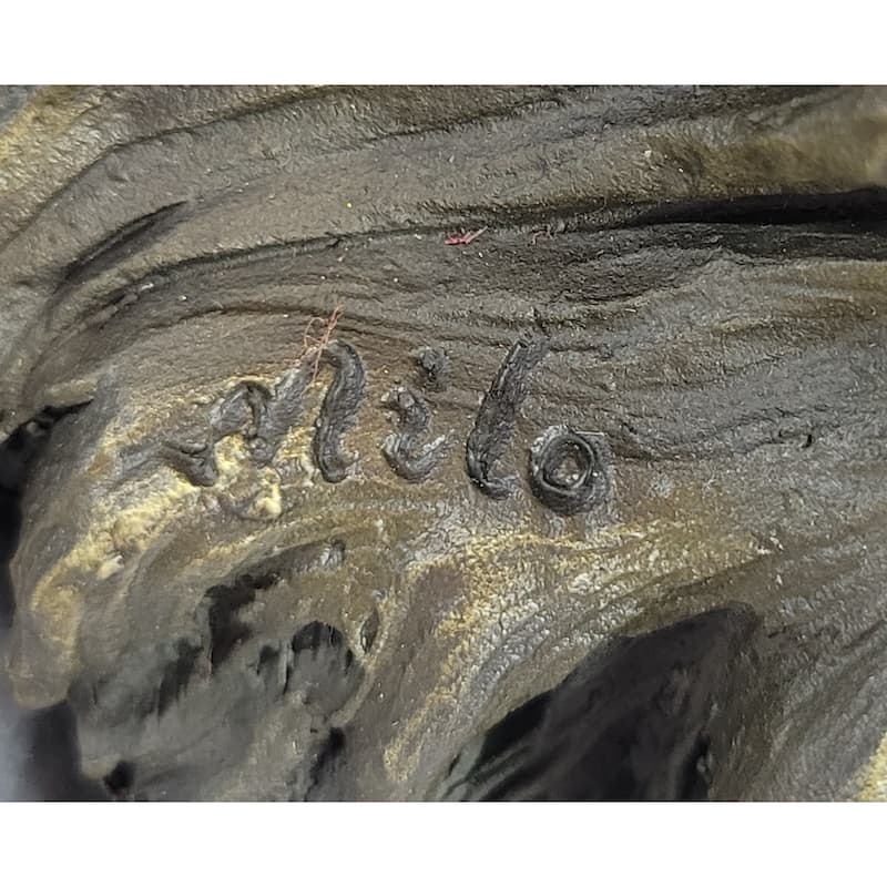 Perched Owl Bird Bronze Statue Sculpture Figure On Marble Base Signed Original 18 Inches X 12 Inches