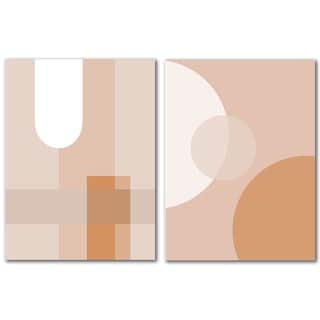 Modern Geometric Neutral 2 Piece Wrapped Canvas Wall Art Set - Bed Bath ...