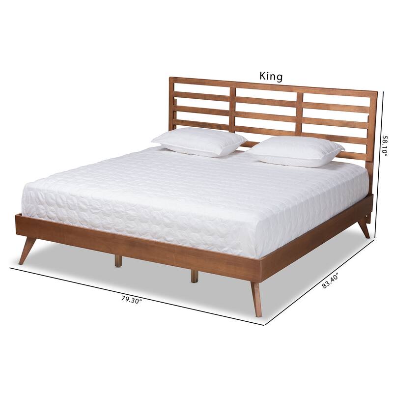 Shiro Mid-Century Modern Wood Platform Bed