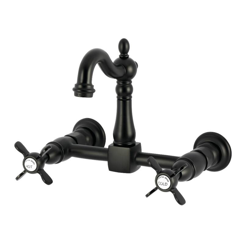 Kingston Brass Essex Double-Handle Wall-Mount Pre-Rinse Bridge Kitchen Faucet