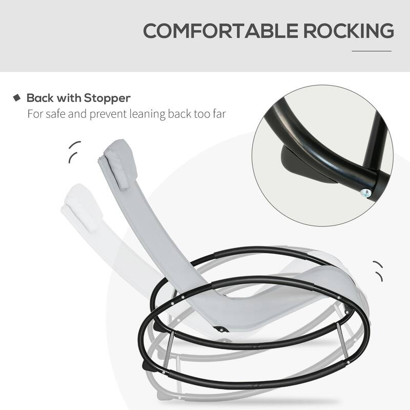 Outsunny Orbital Zero Gravity Patio Rocking Lounge Chair with Pillow