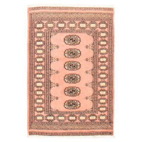 ECARPETGALLERY Hand-knotted Finest Peshawar Bokhara Salmon Wool Rug - 2'7 x 4'0