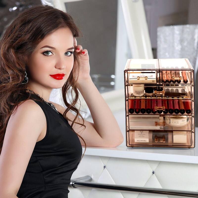 Sorbus New Cosmetics and Jewelry Big Storage Case Display - 4 large, 2 small drawers - 9.50" L x 6.25" W x 11.25" H